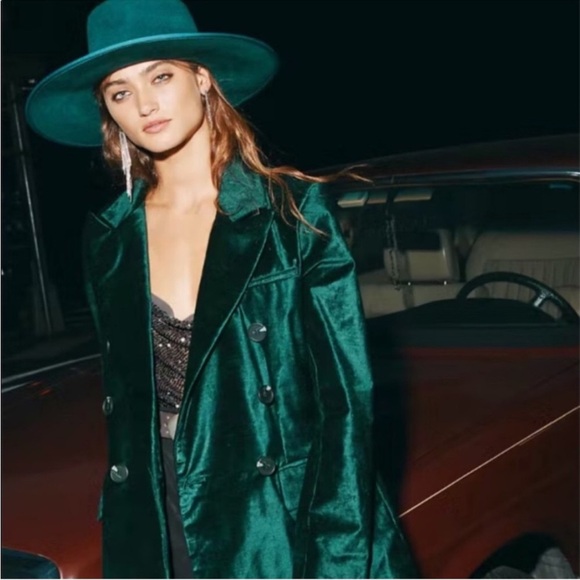 Free People Velvet Ashby Blazer boho event wedding size small NWOT - Picture 7 of 8